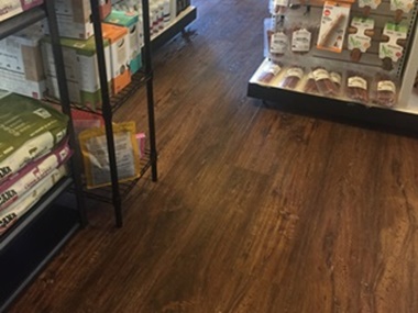 Pet Market and Dog Wash project with Terrain Woodland Trail flooring installation